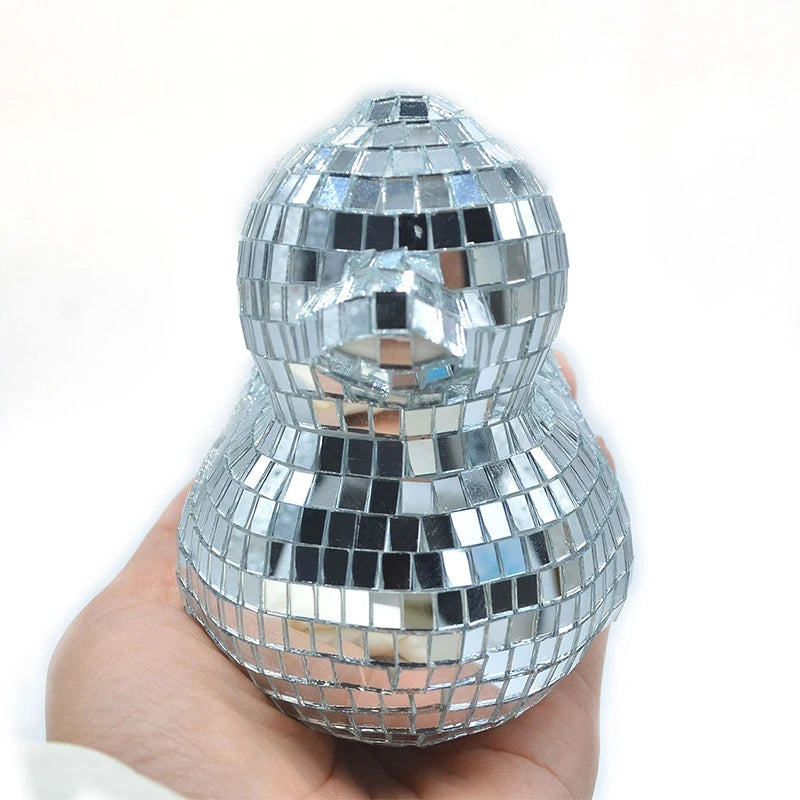Silver Duck Mirror Ball Decoration