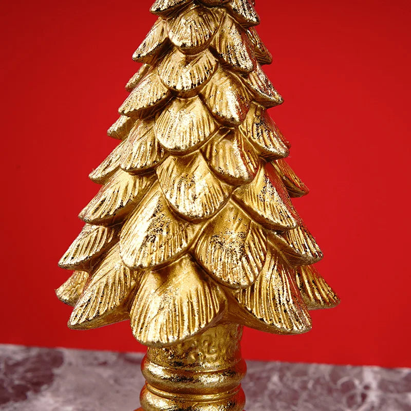 Resin Vintage Christmas Tree Candlestick Holders