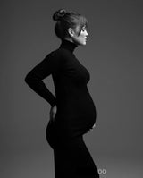 Black Bodycon Maternity Dresses For Pregnancy Photoshoots