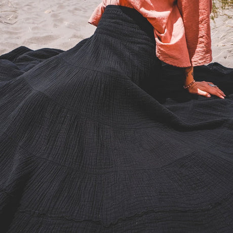 Flower's Cotton Maxi Skirt