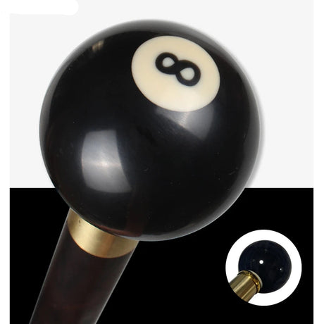 Black Eight Ball Wooden Walking Stick Cane