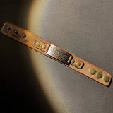 Genuine Leather Buckled Wristband Bracelet For Men Handmade Adjustable Wrist Cuff