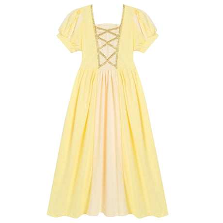 Soft Princess Dress for Girls Kids Halloween Cosplay Belle Cinderella Aurora Melinda Snow White Costume