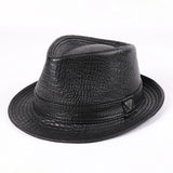 Genuine Leather Cowhide Short Brim Black/Brown Hat