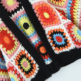 Gam Gam Granny Squares Knit Buttonless Cardigans