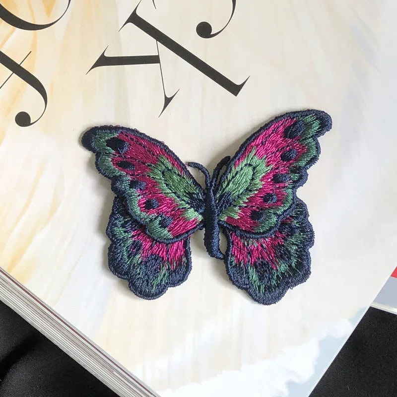 3Pcs Butterfly Embroidered Patches Appliqué Sewing DIY Crafts