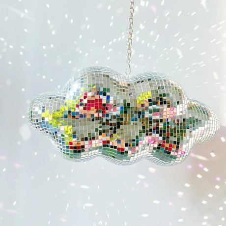 Disco Mirror Ball Cloud Ornament 70s Retro Decoration