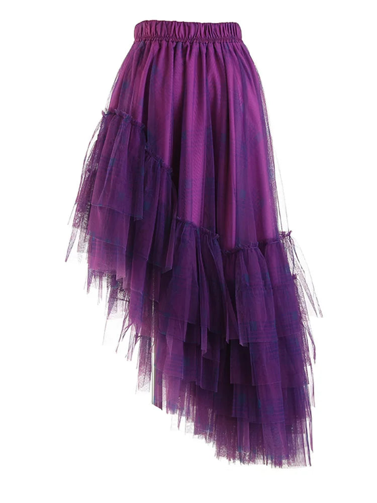 Curious Plaid Ruffle Skirt