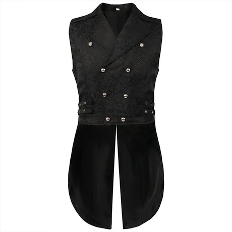 Steampunk Renaissance Jacquard Waistcoat Cosplay Swallowtail Jacket Vest