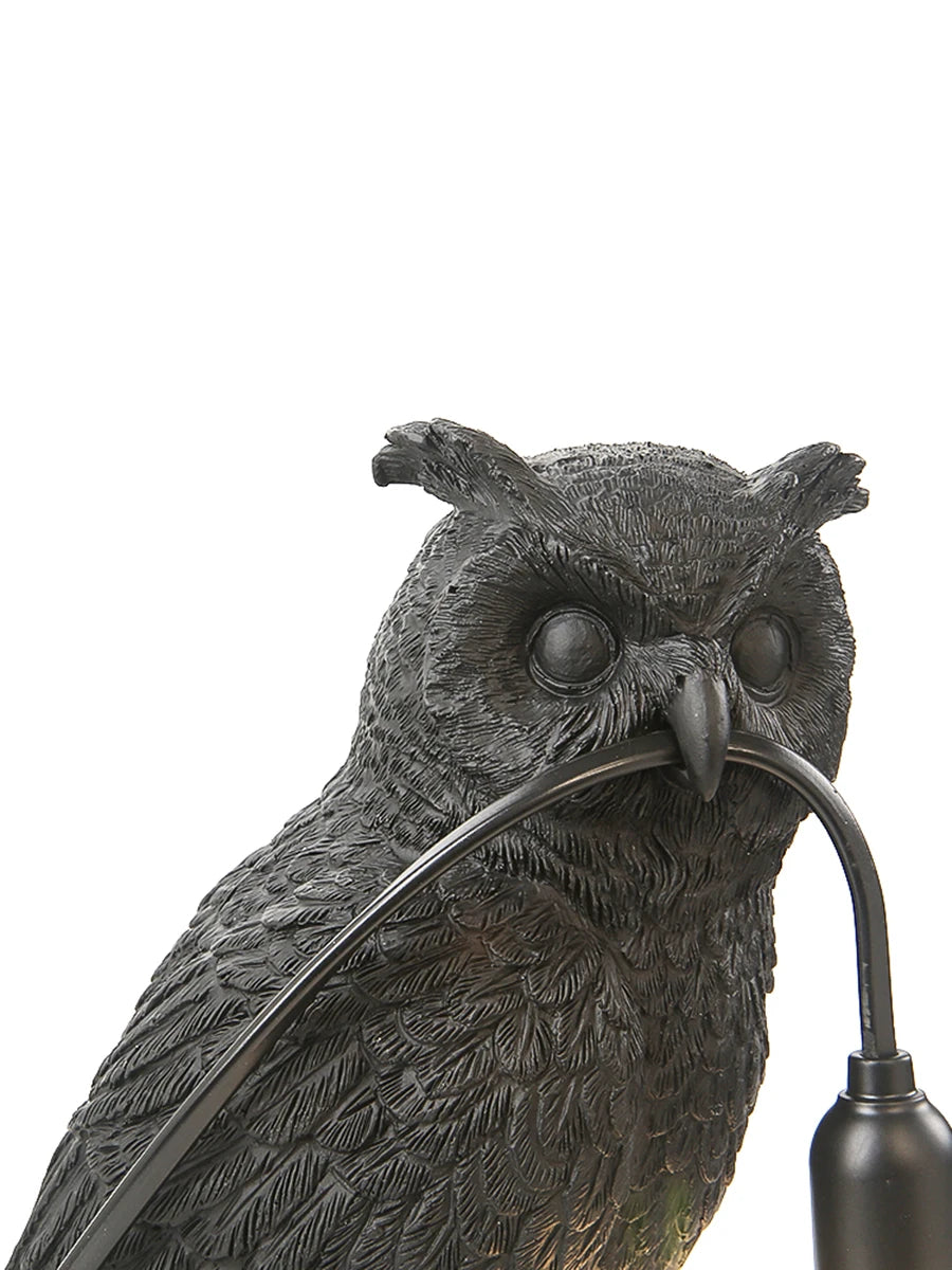 Owl Table Lamp Dark Academia Home Decor