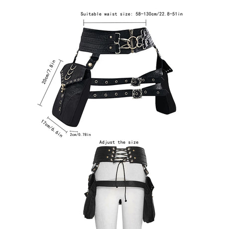 Steampunk Handmade Utility Hip Belt Bag Festival Pocket Tribal Medieval Costume