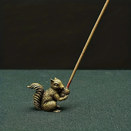 Squirrel Ornament Solid Copper Figurines Brass Tea Pet Incense Holder