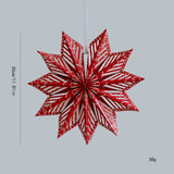 Paper 3D Christmas Tree Lampshade Hanging Snowflake Shape Star Decorative Lampshade Ceiling Pendant 30cm