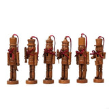 Set of 6 Wooden Nutcracker Christmas Tree Hanging Ornaments