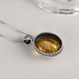 The Eye of Persuasion S925 Sterling Silver Pendant Natural Yellow Crystal