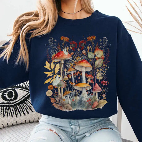 Mushroom Goblincore Cottagecore Fleece Sweatshirt Naturecore Jumper