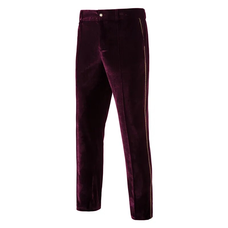 Plush Velvet Suit Two-piece Mens Party Suits Double Breasted Tuxedo Blazers & Pants