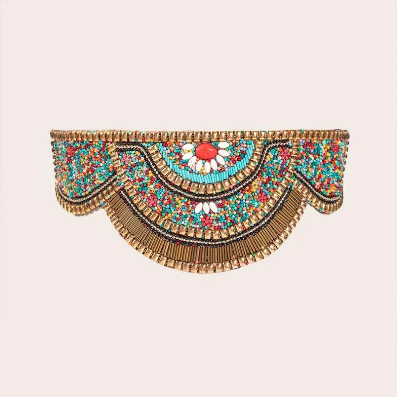 Handmade Bohemian Shell and Beads Wide Belts