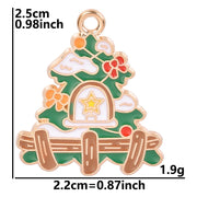 5pcs Christmas Charm Enamel Apple Socks Bell DIY Pendant Charms For Jewelry Making Keychain Earrings Bulk Handmade Material Gift