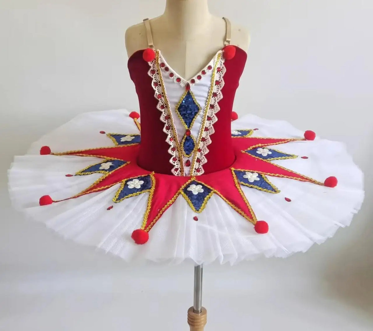Children Adults Million Joker Pancake Ballet Tutu Kids Dance Competition Performance Costume With Hoop