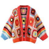 Gam Gam Granny Squares Knit Buttonless Cardigans