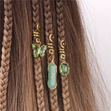 Crystal Braid Jewellery Hair Clips 3pcs/Set Natural Stones