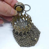 Handmade Victorian Silver Twist Lid Gate Mesh Coin Purse