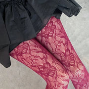 Floral Lace Silk Stockings Fish Net Harajuku Pantyhose