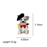 French Artist Bulldog Acrylic Brooch
