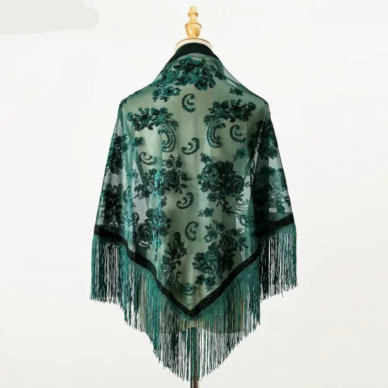 140X70 Cm Velvet Shawl Tassel Scarf Pashmina Stole
