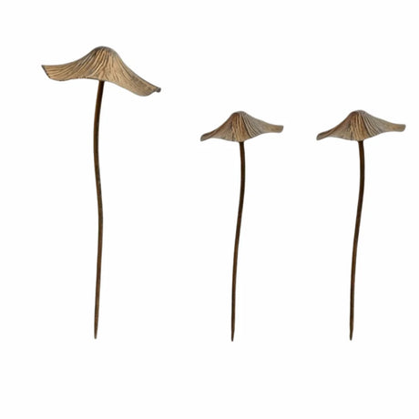 Garden Metal Rusty Mushroom Stakes