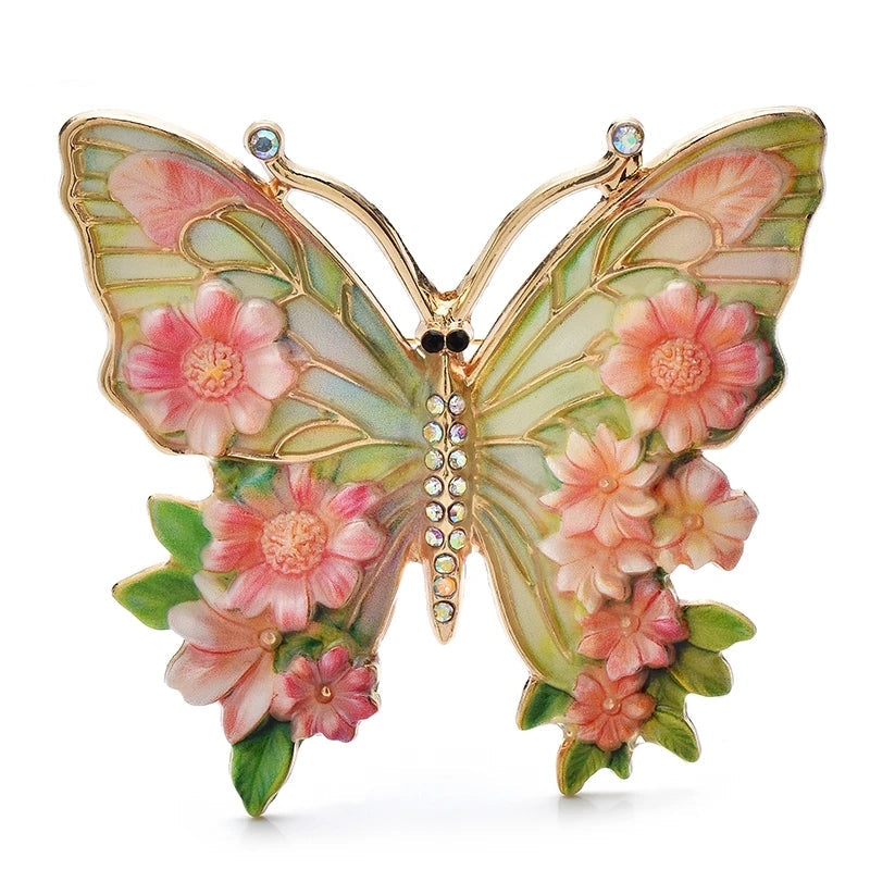 Flower Butterfly Brooches 5 Colours