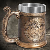 Viking Tree of Life Beer Mug Stainless Steel
