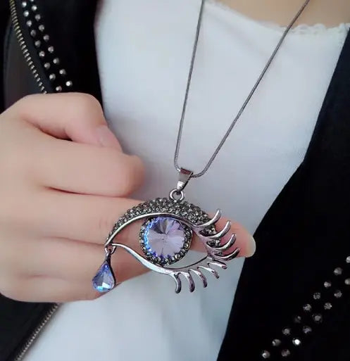 Blue Eye Tear Drop Necklace
