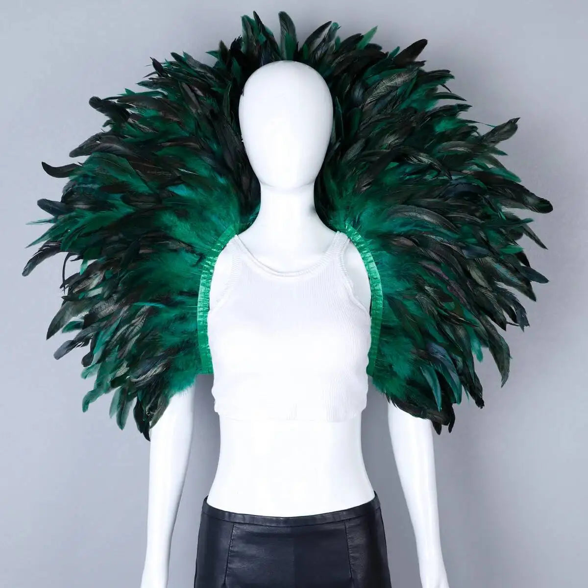Rainbow Carnival Feather Cape Collar Shrug Mardi Gras Festival Wear