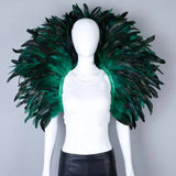 Rainbow Carnival Feather Cape Collar Shrug Mardi Gras Festival Wear