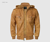 Woodsman PU Leather Jacket Cashmere Fleece Lined Hoodies