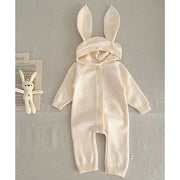 Baby and Toddler Knitted Romper Bear Bunny Ear Hooded Jumpsuits for Boys Girls