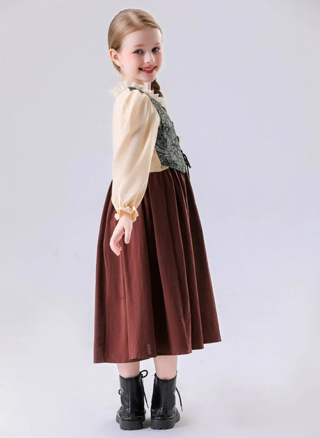 Medieval Peasant Children Cosplay Halloween Stage Performance Costumes