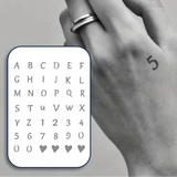 Letters and Numbers Temporary Tattoo
