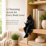 Gothic Dark Fantasy Book Shelf Figures Resin Figurines Grim Reaper Fantasy Library Decor