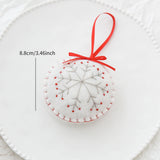 Handmade Embroidered Wool Felt Snowflake Heart Christmas Pendant Xmas Tree Hanging Ornaments