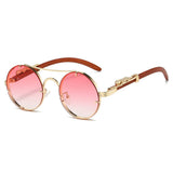 Round Retro Cape Sunglasses Double Bridge