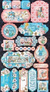 Vintage Alice In Wonderland Theme Scrapbooking Stickers
