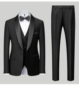 Mens Tuxedo Three Piece Suit Blazer with Trousers and Vest