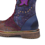 Wanda's Purple Genuine Leather Motorcycle Boots