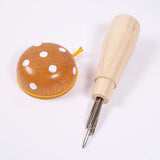 Wooden Mushroom Darning Kit Loom Complete Craft Supplies Sock Repair Kit Mending Tool For Embroidery DIY Crafts Clothes Fabric