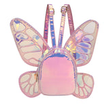 Mini Backpack Butterfly Wings Daypack Holographic Leather