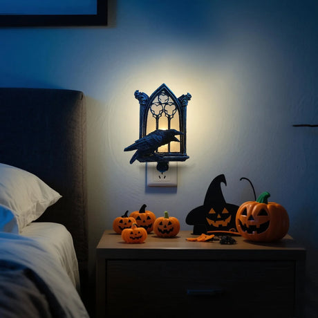 Halloween Crow Night Light Halloween Gothic Decoration Haunted House Decor