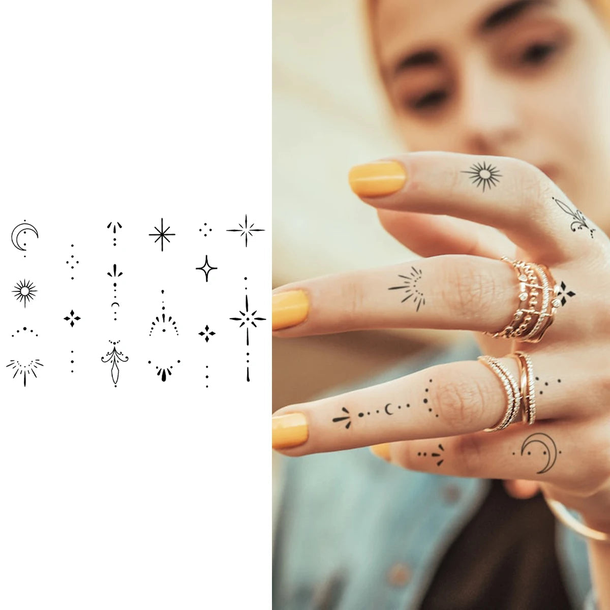 Henna Finger Temporary Tattoos